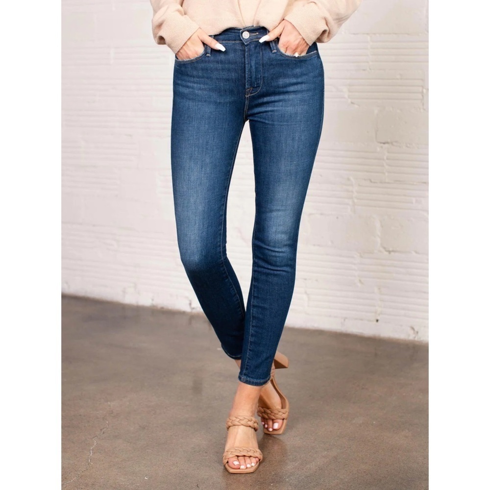 Frame Le High Skinny Side Stripe Jeans Sz 26
